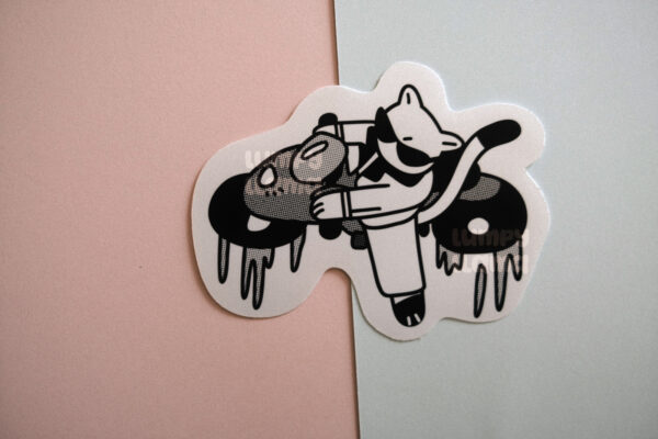 Akira Bike Slide Cat Glossy Vinyl Sticker - Image 5