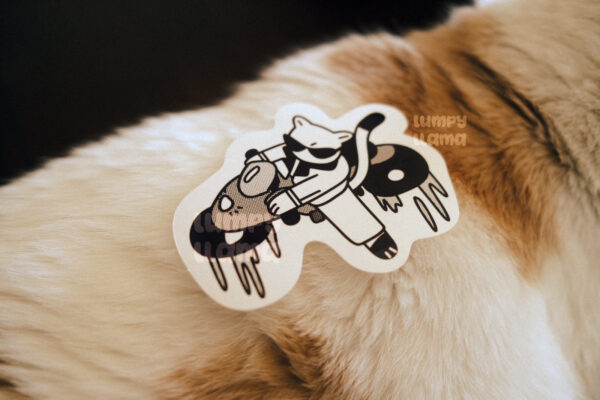 Akira Bike Slide Cat Glossy Vinyl Sticker - Image 4