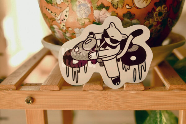 Akira Bike Slide Cat Glossy Vinyl Sticker - Image 2