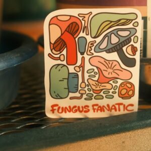 Fungus Fanatic colourful glossy vinyl sticker