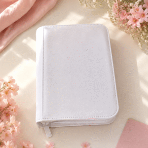 White Sleeve and Cover 4 Pocket Card Collection Zippered Binder – Simple and and Minimalist